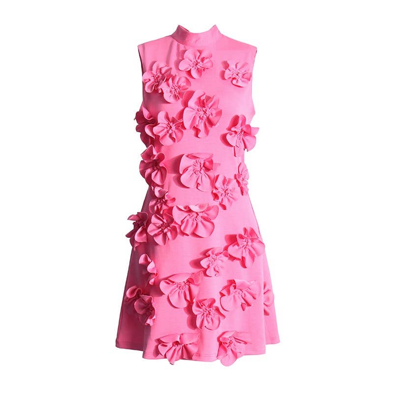 3D Flower Short Dress