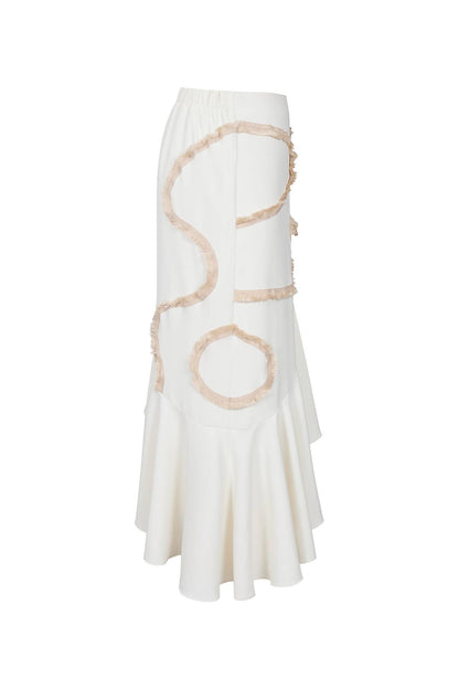 Woven Skirt with Ruffle Detail