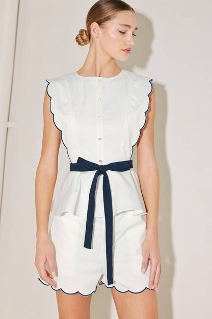 A solid woven top - FT1771-B