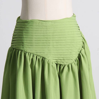 SET083 Sultry Wrap-Top & Pleated Skirt Ensemble