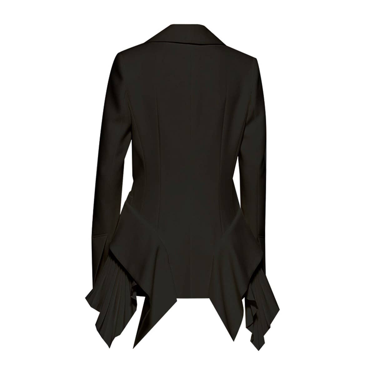 YOHAN Elegant Pleated Hem Jacket - Spring/Autumn Chic