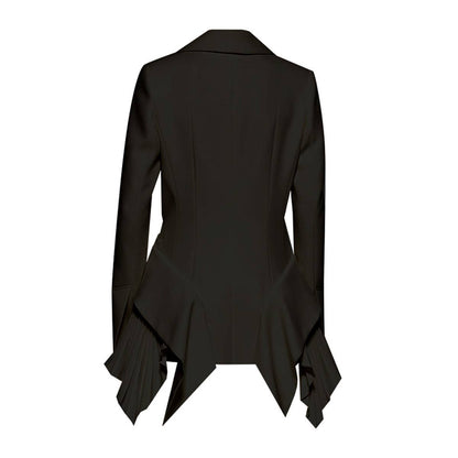 YOHAN Elegant Pleated Hem Jacket - Spring/Autumn Chic