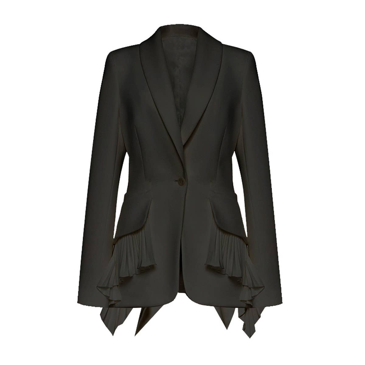 YOHAN Elegant Pleated Hem Jacket - Spring/Autumn Chic